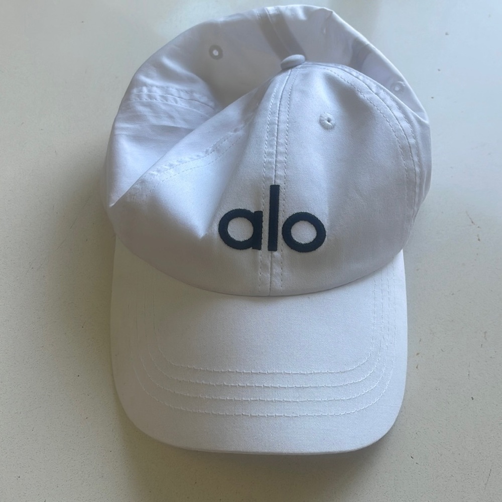 Never worn white Alo baseball cap